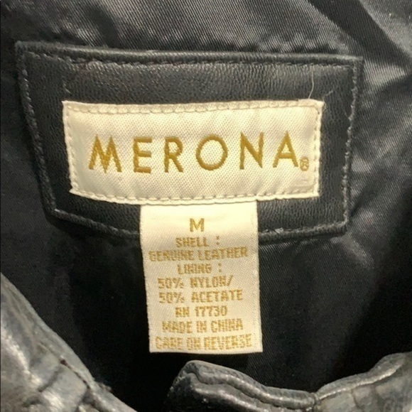 Black Button up Leather Jacket - Picture 4 of 4